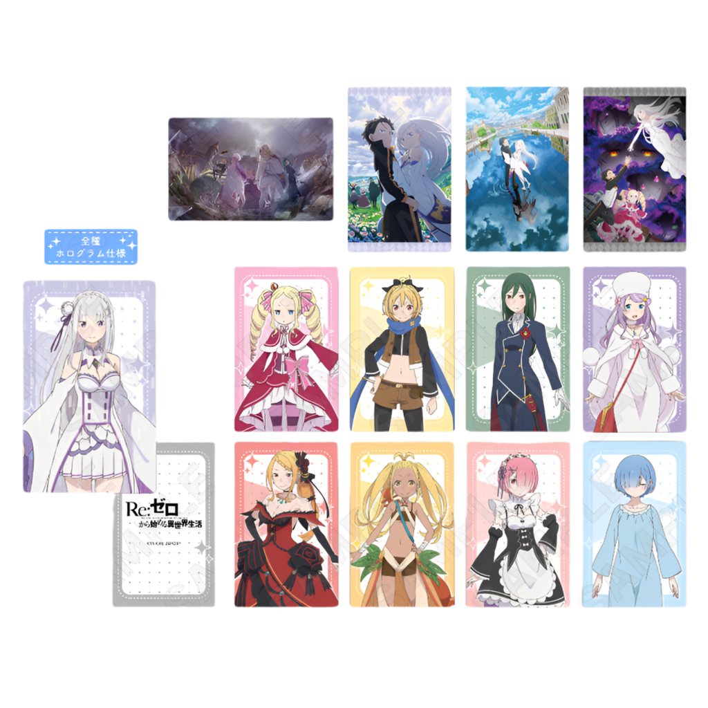 Re:Zero Kadokawa Illustration Holo Cards Bundle (5 single cards per pack)